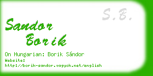 sandor borik business card